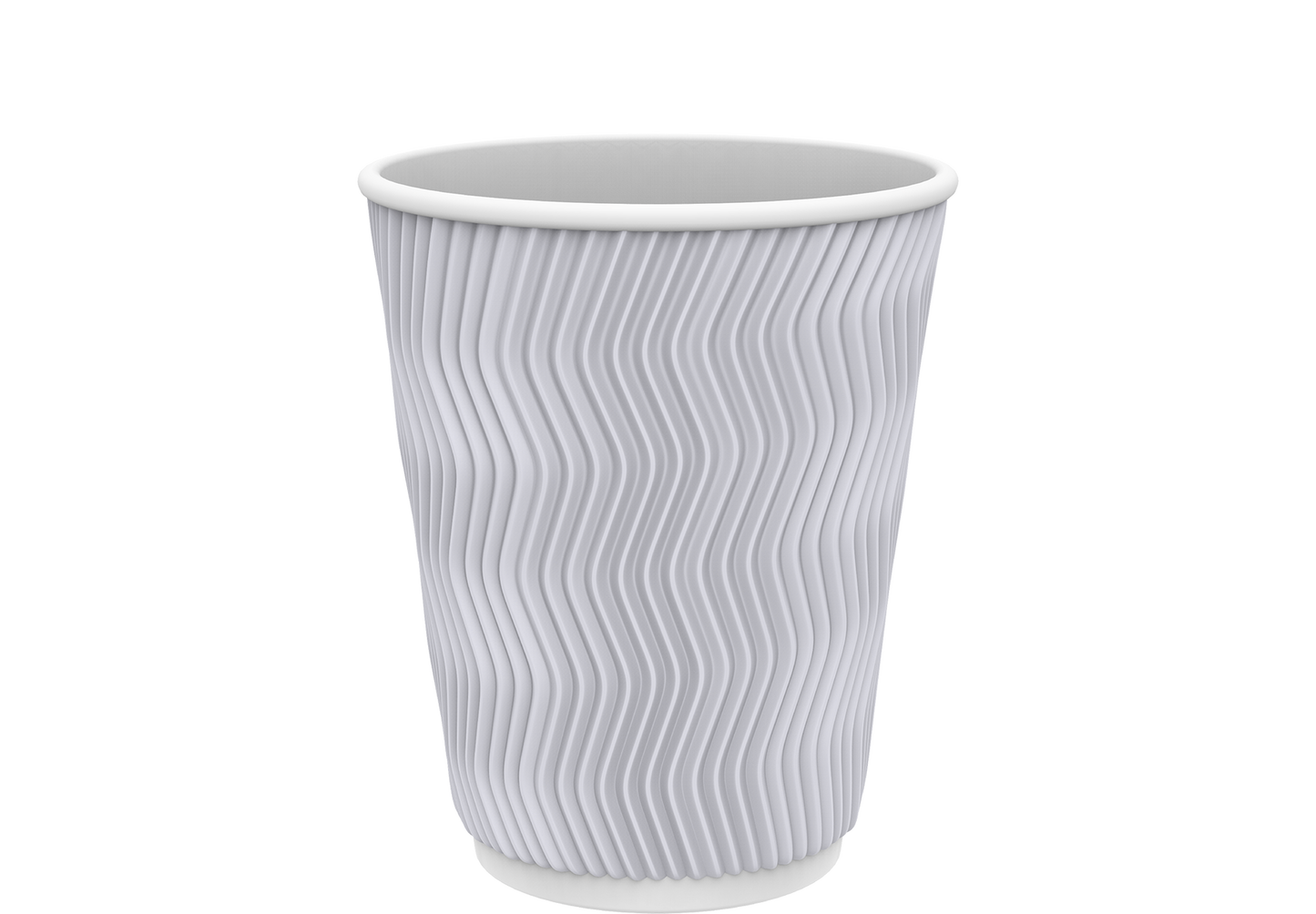 Cosmoplast 12 OZ WHITE RIPPLED PAPER COFFEE CUPS PACK OF 50