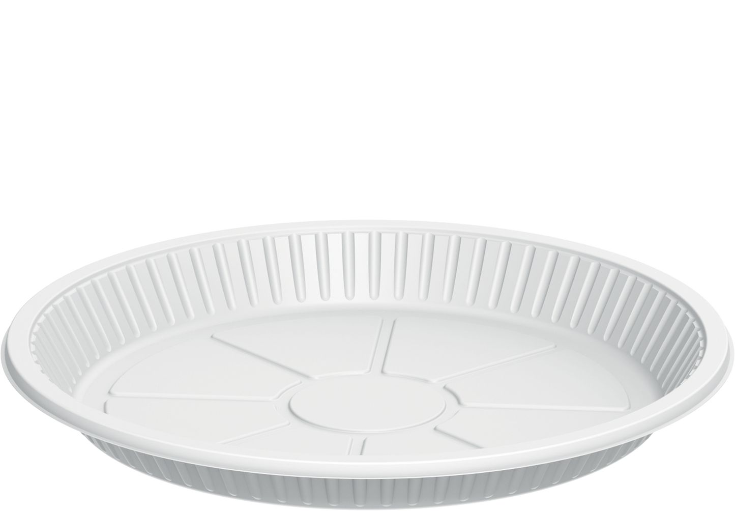 Cosmoplast 1 COMPARTMENT PACK OF 25 WHITE 26 CM PLASTIC PLATES