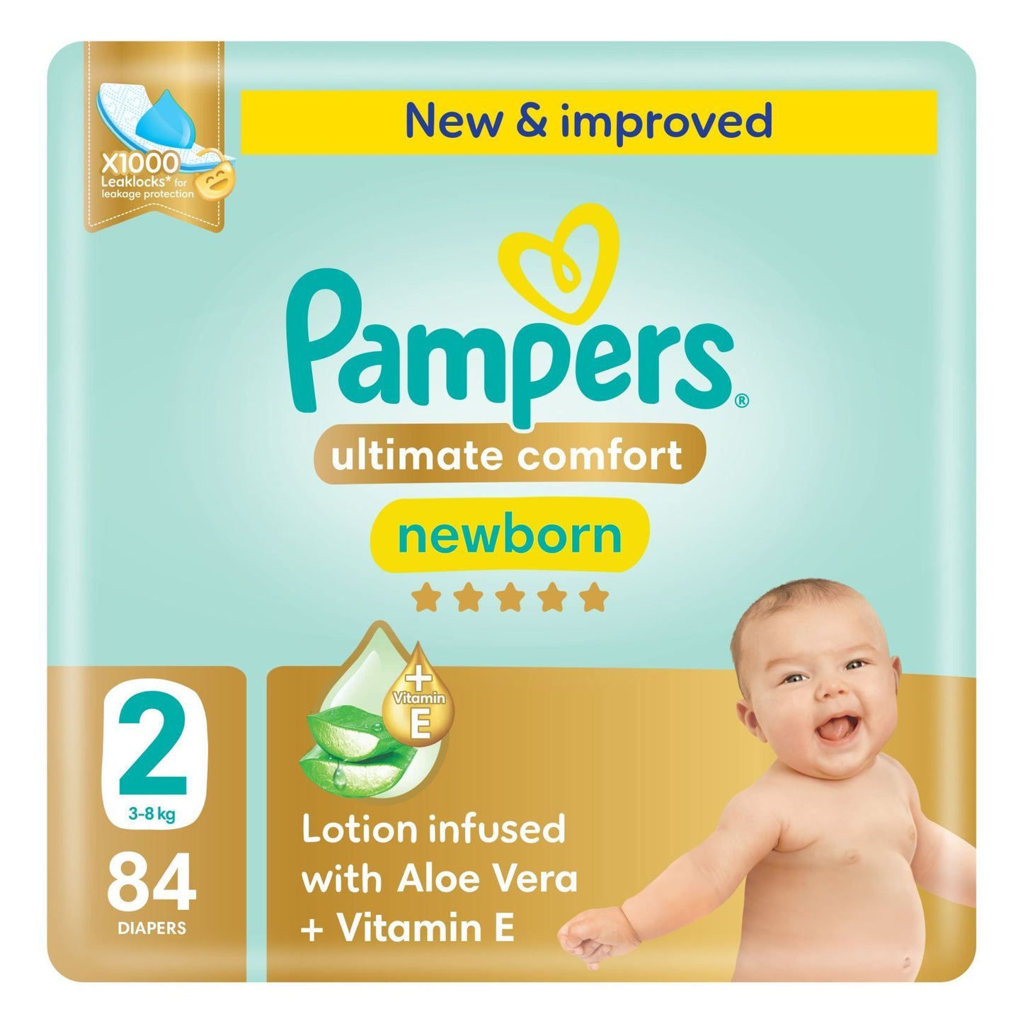 Pampers Ultimate Comfort Taped Baby Diapers Size 2 3-8kg, 84 Pieces