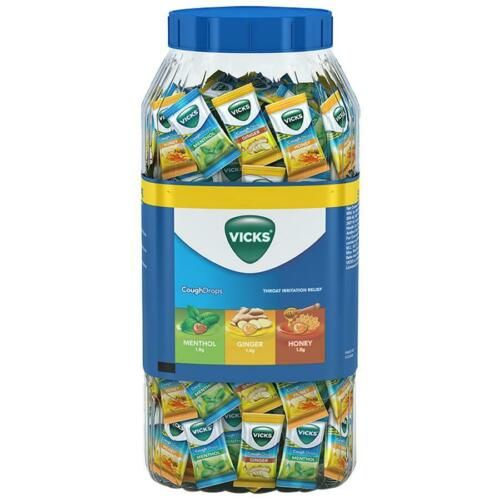 Vicks Cough Drops with Tusli, Ginger, Honey, & Menthol, 205+5 Free Drops
