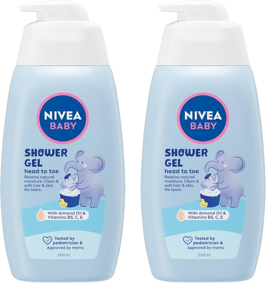 NIVEA Baby Bath Shampoo, Head To Toe Calendula Extract, 2x500ml