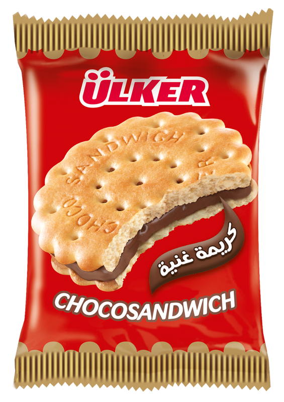 Ulker Choco Sandwich Hazelnut Cocoa Cream Filled Biscuit, 23.5g
