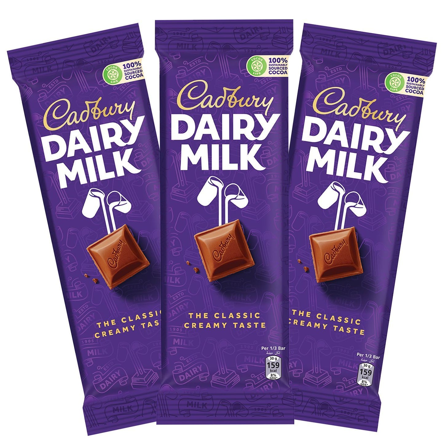 Cadbury Dairy Milk Plain Milk Chocolate Bar, 3x90g