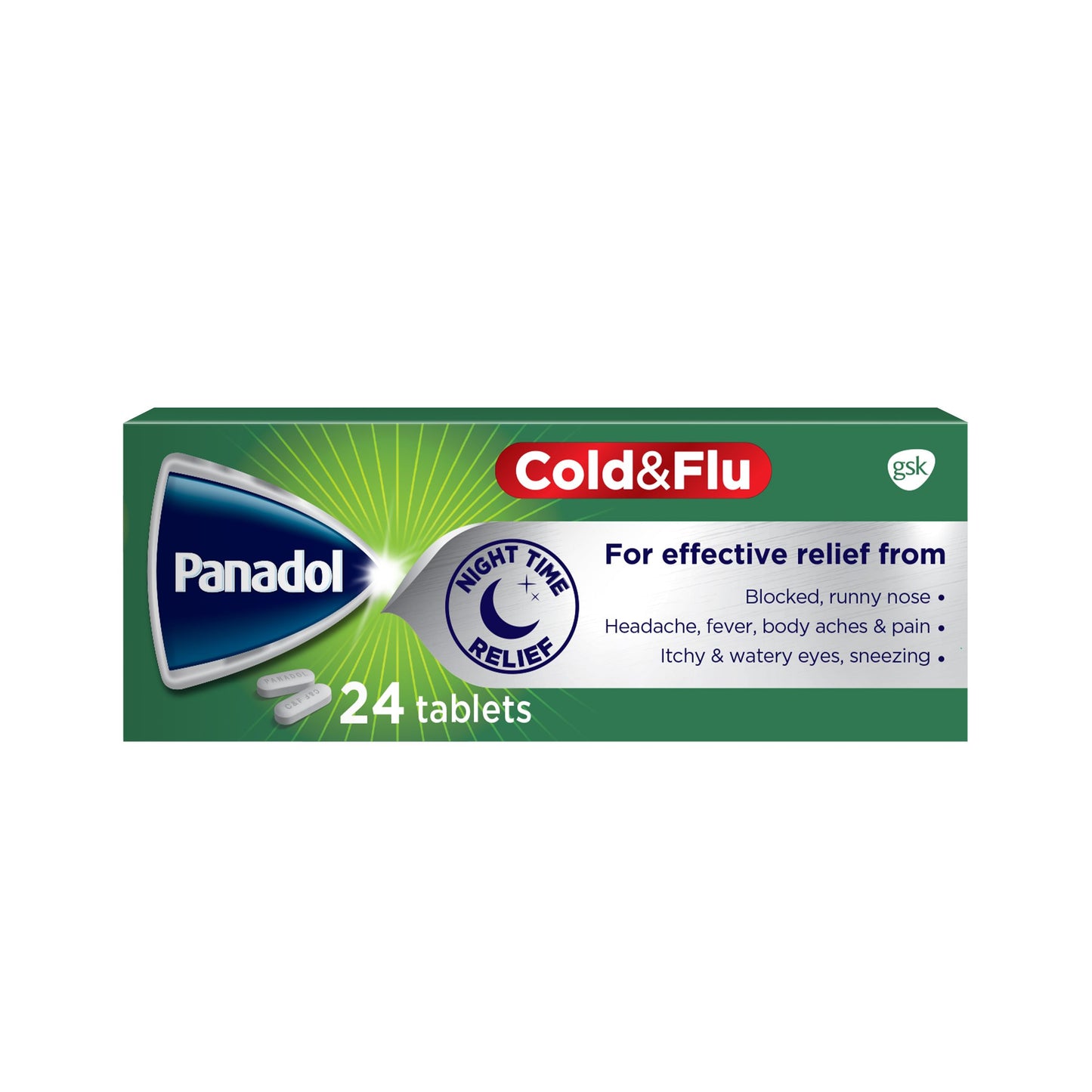 Panadol Cold & Flu 500mg Paracetamol, 24 Tablets