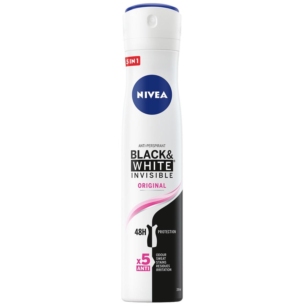 NIVEA Original Black & White Invisible 48H Antiperspirant Deodorant Spray for Women, 150ml