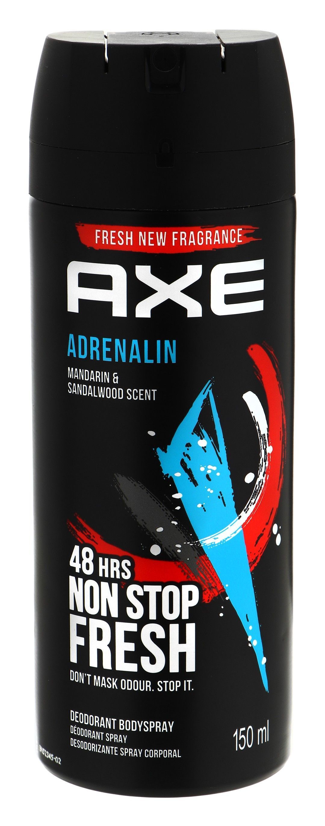 Axe Adrenalin Mandarin & Sandalwood Scent 48H Deodorant & Body Spray for Men, 150ml