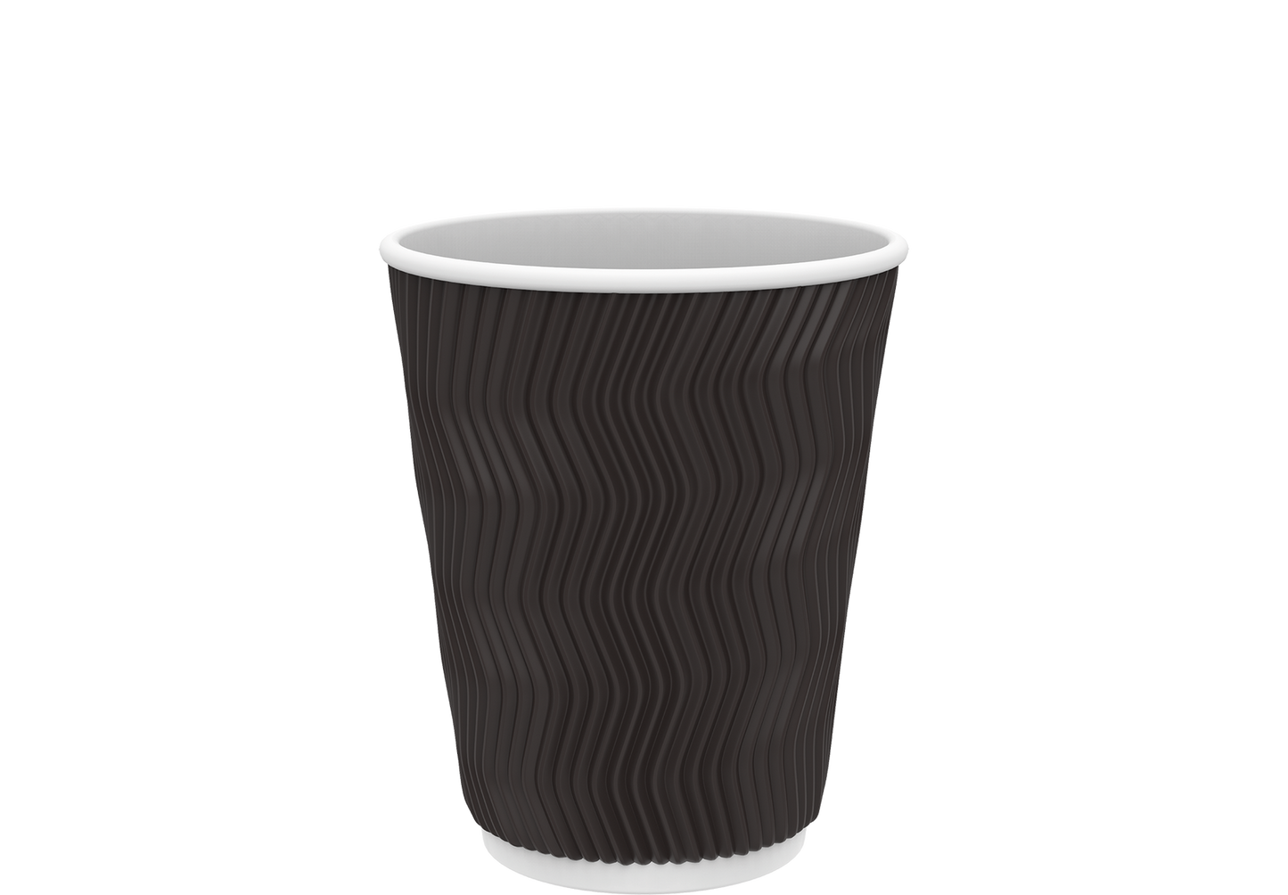 Cosmoplast 8 OZ BLACK RIPPLED PAPER COFFEE CUPS PACK OF 25