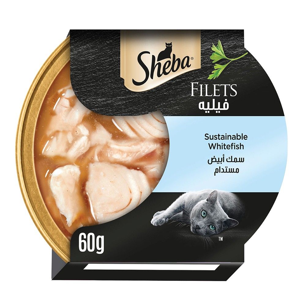 Sheba Filets Sustainable White Fish Cat Food, 60g