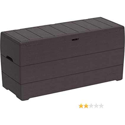 Cosmoplast plastic cedargrain deck storage box 416 liters for indoors and outdoors