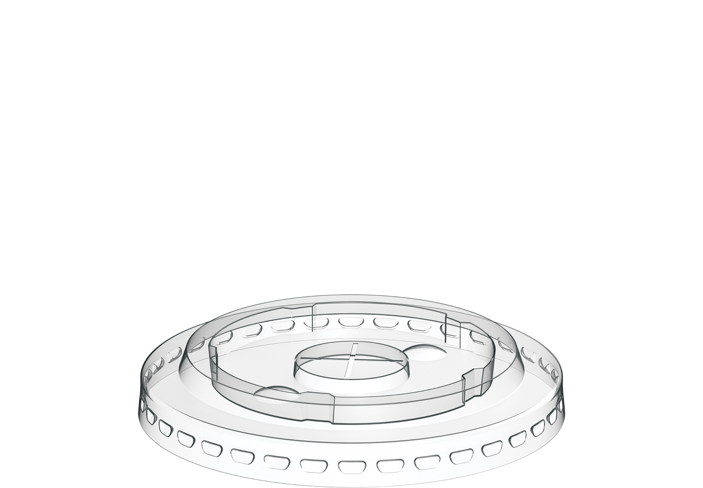 Cosmoplast 82 MM PACK OF 50 FLAT LIDS FOR 8, 10 OZ CLEAR PLASTIC CUPS