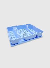 Dish with try plastic blue- non brand