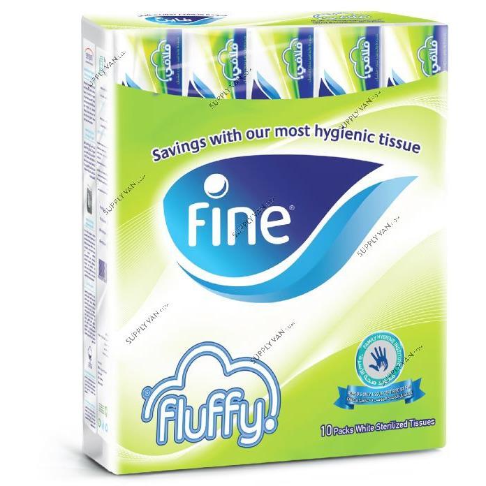 Fine fluffy facial tissues - pack of 5, 200 sheets x 2 ply