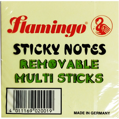 Flamingo –yellow sticky notes pack of 3pcs small