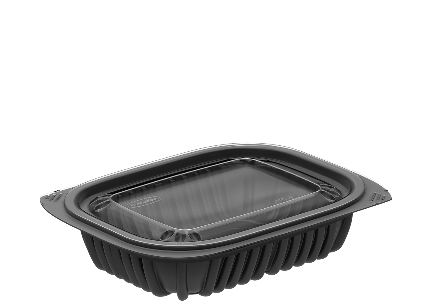 Cosmoplast 12 OZ PACK OF 20 BLACK GENERAL PURPOSE CONTAINERS WITH LIDS