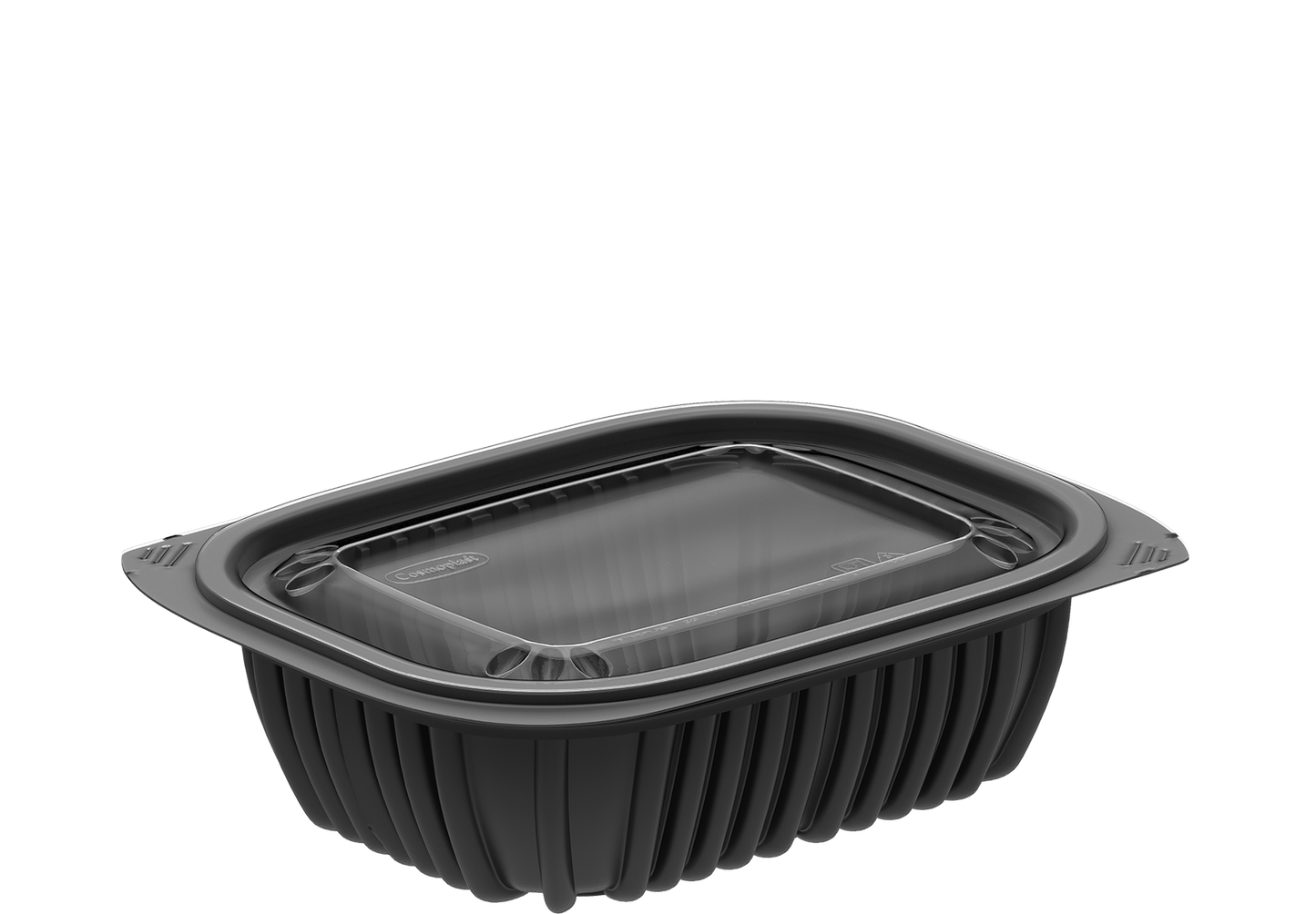 Cosmoplast 16 OZ PACK OF 20 BLACK GENERAL PURPOSE CONTAINERS WITH LIDS