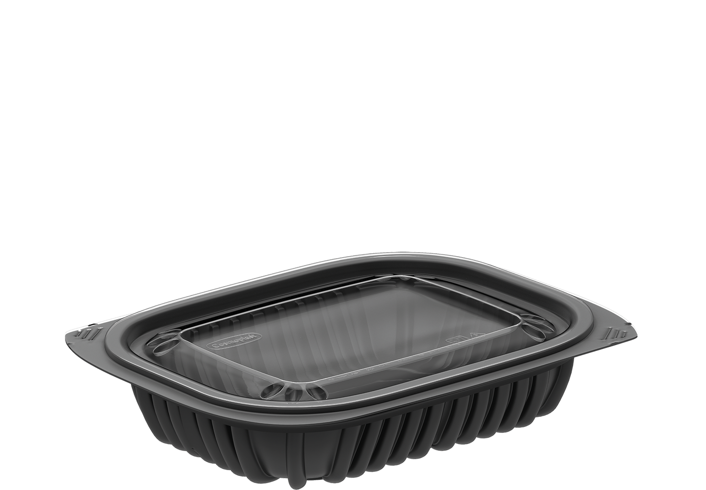 Cosmoplast 8 OZ PACK OF 20 BLACK GENERAL PURPOSE CONTAINERS WITH LIDS