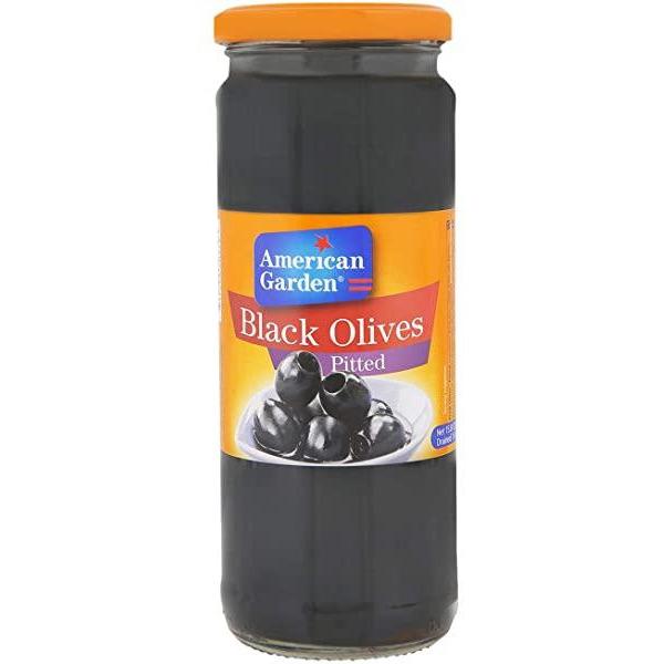 American garden black olive whole 450gm
