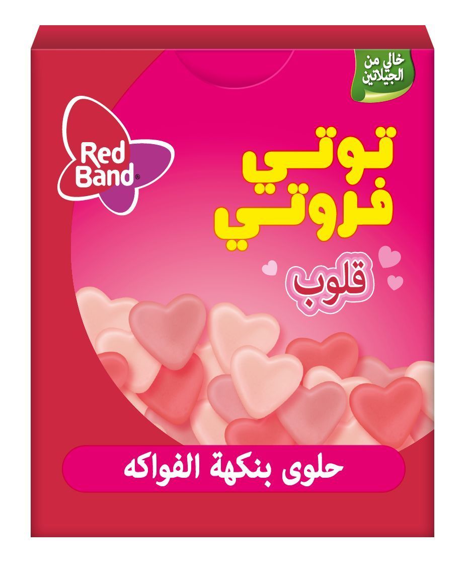 Red Band Tutti Fruity Hearts Jelly, 18g