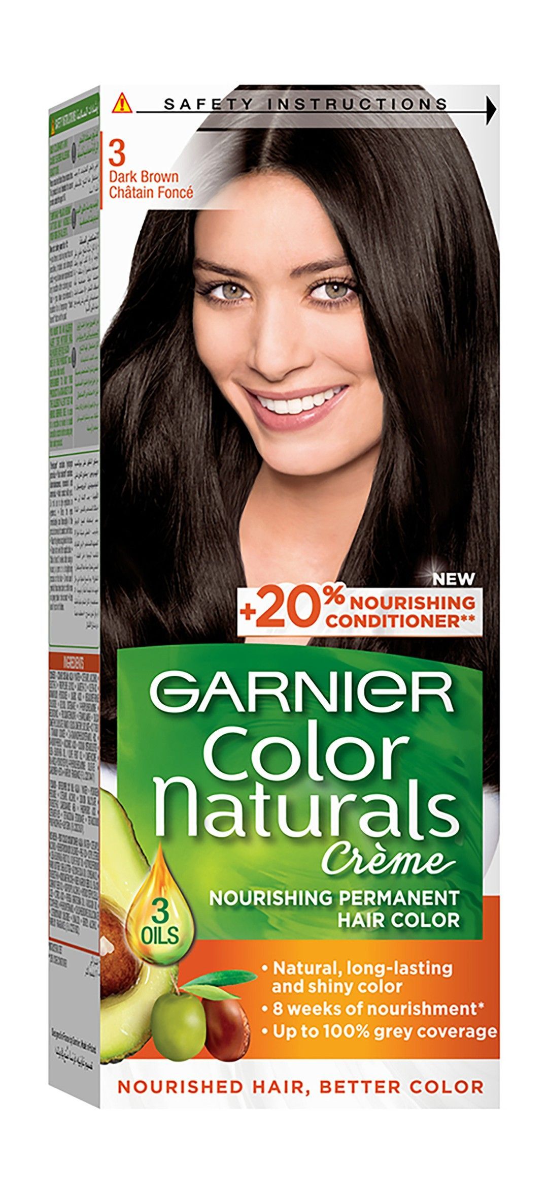 Garnier Color Naturals Hair Color - No.3 Dark Brown, 1 Pack