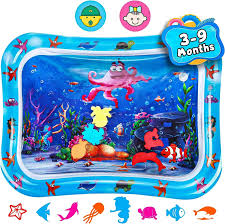 Jestilo Inflatable Tummy Time Water Mat Baby – Infant and Toddler Play Sensory Toys for Early Development Activities | Age 3 to 12 Months