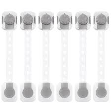 Child Safety Latches (6-Pack) | Cabinet Locks Baby Proofing| Baby Proofing set Strong and adjustable child locks suitable to lock door, fridge, toilet seat, cabinet, drawer, window, and oven