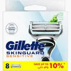 SkinGuard Sensitive Razor Blades Men, Gillette Razors for Men, Pack of 8 Razor Blade Refills with Precision Trimmer, Fits All Skinguard ProGlide ProShield and Fusion5 Handles, Men's Razors