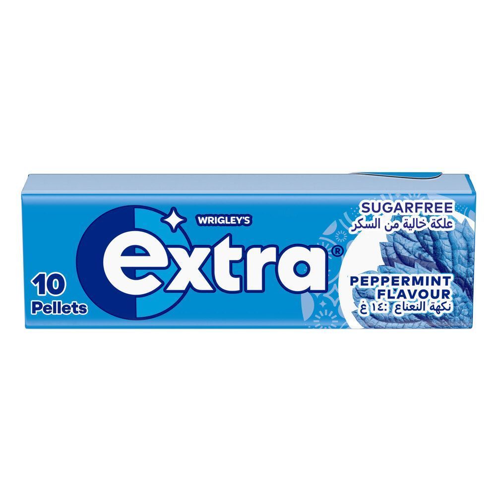 Wrigley's Extra Gum Peppermint Sugar Free Chewing Gum, 10 Pellets, 14g