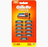 Gillette Fusion5 Razor Blades Men, Pack of 11 Razor Blade Refills with Precision Trimmer, 5 Anti-Friction Razor Blades