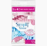Gillette Venus Simply 3 Women's Disposable Razor 8+4 Count