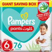 Pampers Baby Dry Pants Diapers with Aloe Vera Lotion, 360 Fit & up to 100% Leakproof, Size 6, 16-21k