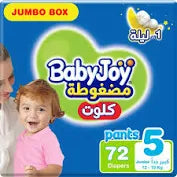 Babyjoy Compressed Diamond Pad Diaper, Jumbo Box Junior Size 5, Count 80, 14 - 23 Kg