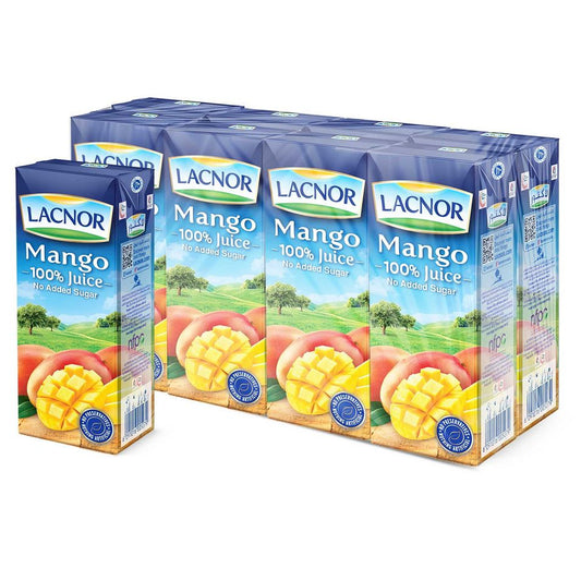 Lacnor Essentials No Added Sugar Mango Juice, 8x180ml