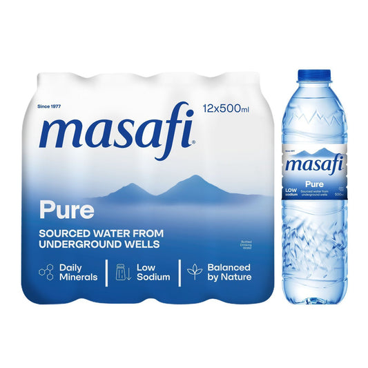 Masafi Pure Low Sodium Natural Water, 12x500ml