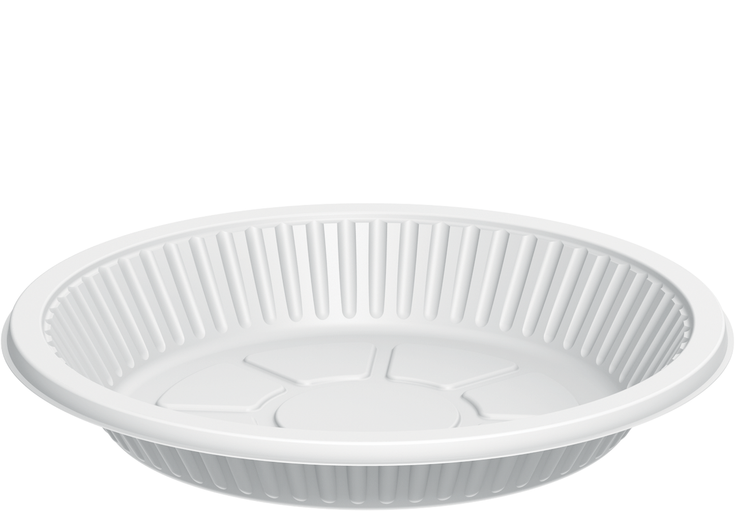 Cosmoplast 1 COMPARTMENT PACK OF 25 WHITE 18 CM PLASTIC PLATES
