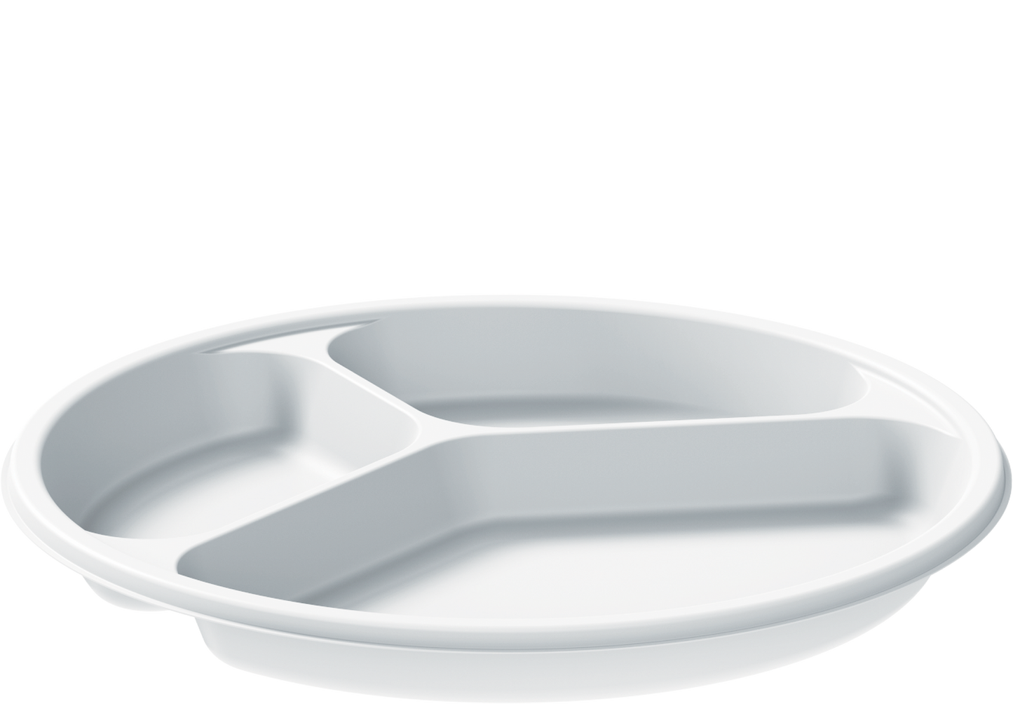 Cosmoplast 3 COMPARTMENTS PACK OF 25 WHITE 26 CM PLASTIC PLATES
