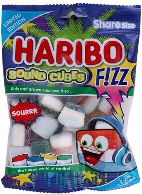 Haribo Fizz Sound Cubes Gummy Candy, 70g