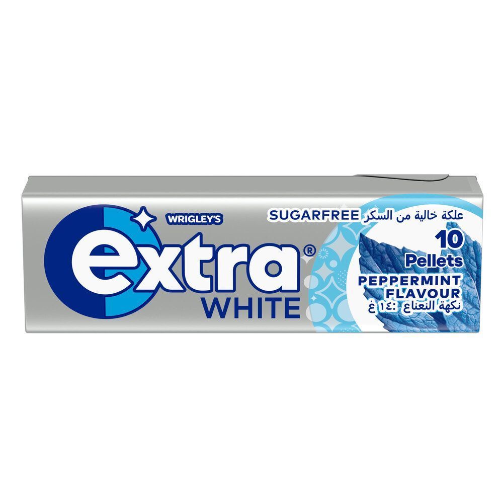 Wrigley's  Extra White Peppermint Pellets Silver Blue Gum, 14g