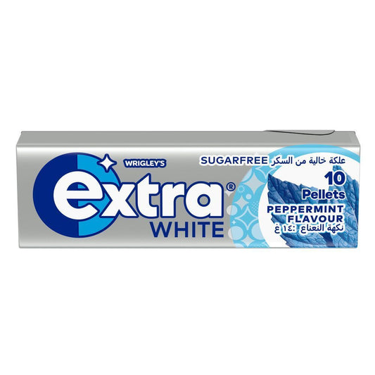 Wrigley's  Extra White Peppermint Pellets Silver Blue Gum, 14g