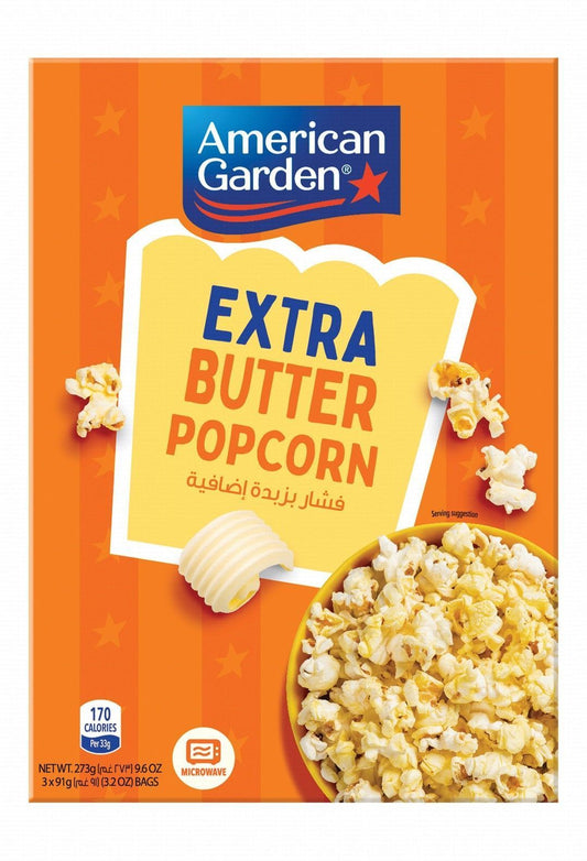 American Garden Microwave Butter Popcorn, 273g