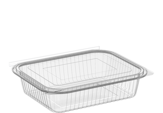 Cosmoplast 48 OZ PACK OF 10 HINGED FLAT PLASTIC CONTAINERS
