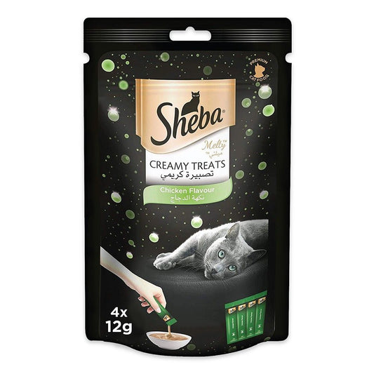 Sheba Melty Chicken Flavor Creamy Treats Wet Cat Food, 4x12g