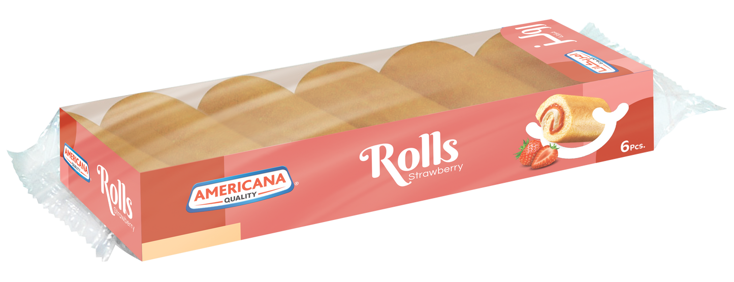 Americana Strawberry Mini Cake Rolls, 6 Pieces, 120g