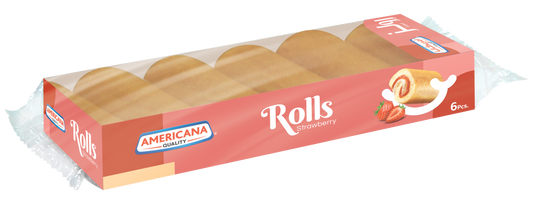 Americana Strawberry Mini Cake Rolls, 6 Pieces, 120g