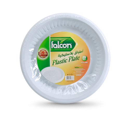 Falcon Round Plastic Plate - 18cm 25Pieces