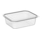 Cosmoplast 64 OZ PACK OF 5 HINGED FLAT PLASTIC CONTAINERS