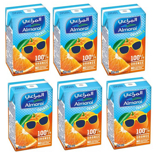 Almarai UHT 100% Orange Mixed Fruit Juice Tetra Pack, 6x140ml