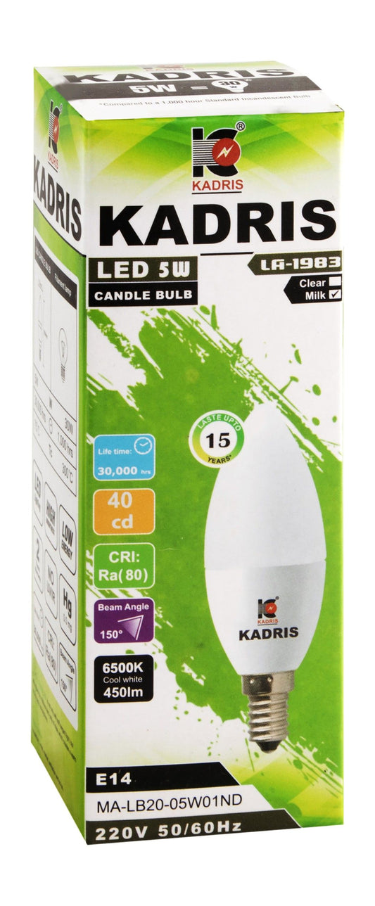 Kadris Led Candle Bulb, 5 Watt