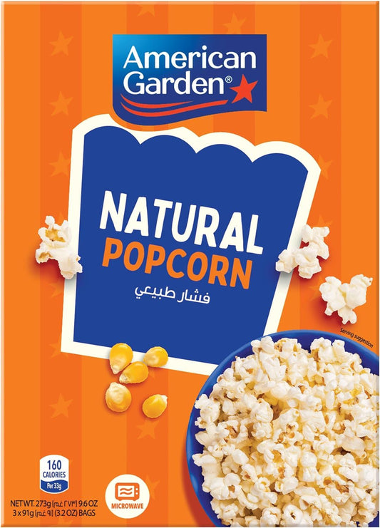 American Garden Microwave Natural Popcorn, 273g