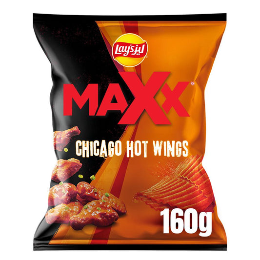 Lay's Maxx Chicago Hot Wings Potato Chips, 160g