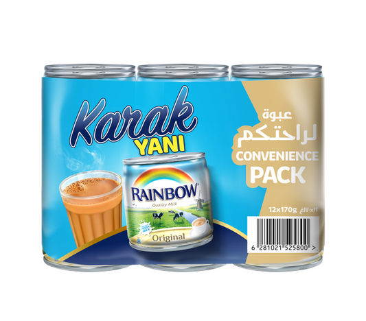 Rainbow Original Evaporated Milk Convenience Pack, 12x170g